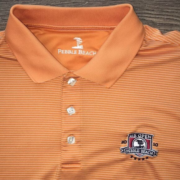 Pebble Beach 2010 US Open Golf Polo Shirt Orange - Picture 1 of 2
